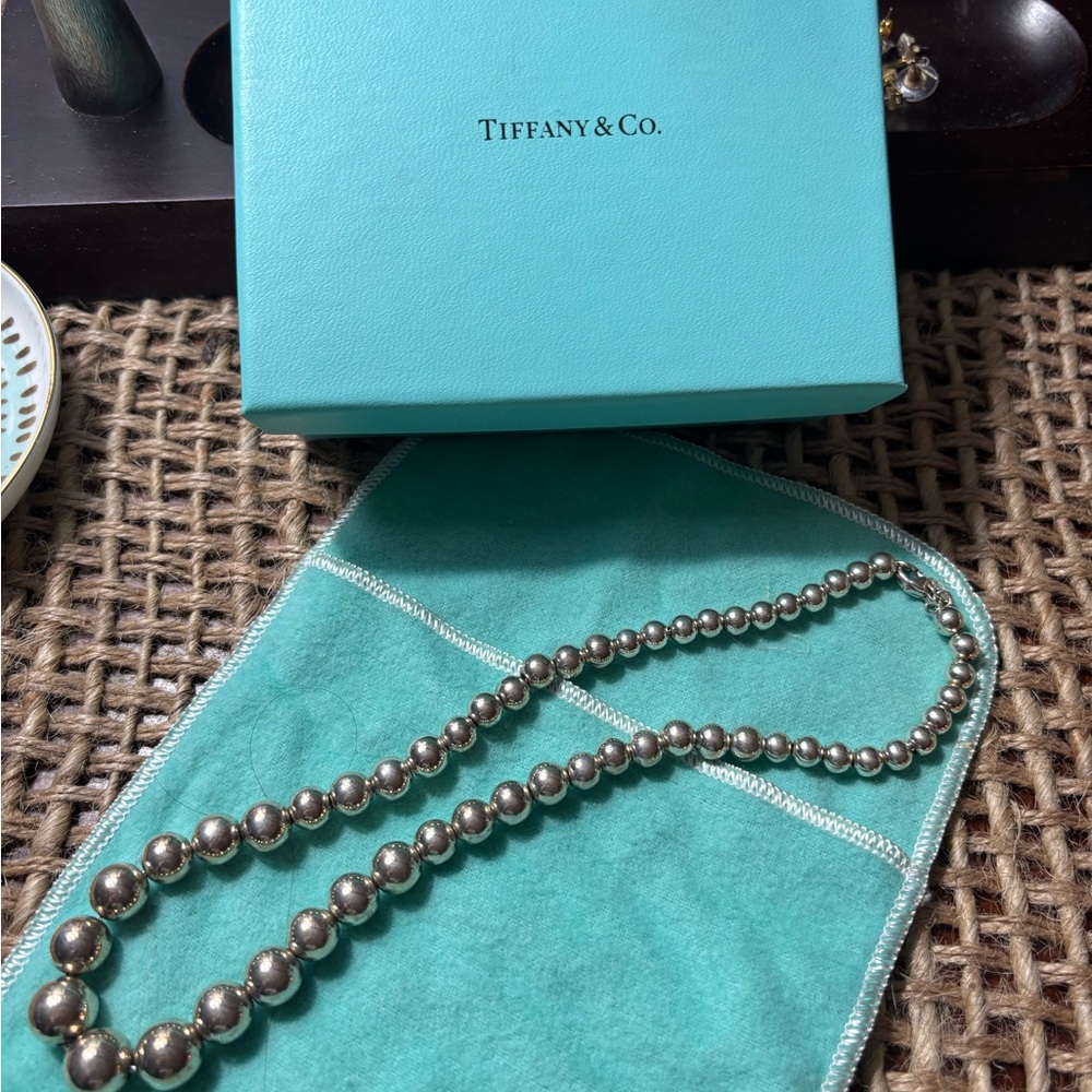 Tiffany & Co. Silver Necklace with Spherical Beads